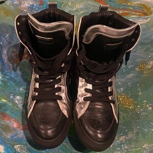 Dsquard2 Stylish Black and Silver High-Top studded Men's Shoes Size 46 us 12